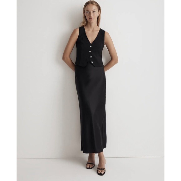 NWT Madewell Womens Katrina Crop Vest Small Softdrape Tencel Modal Blend Black - Picture 4 of 12